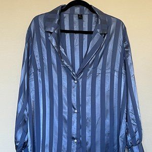 Curve Plus Satin Lapel Collar Blouse